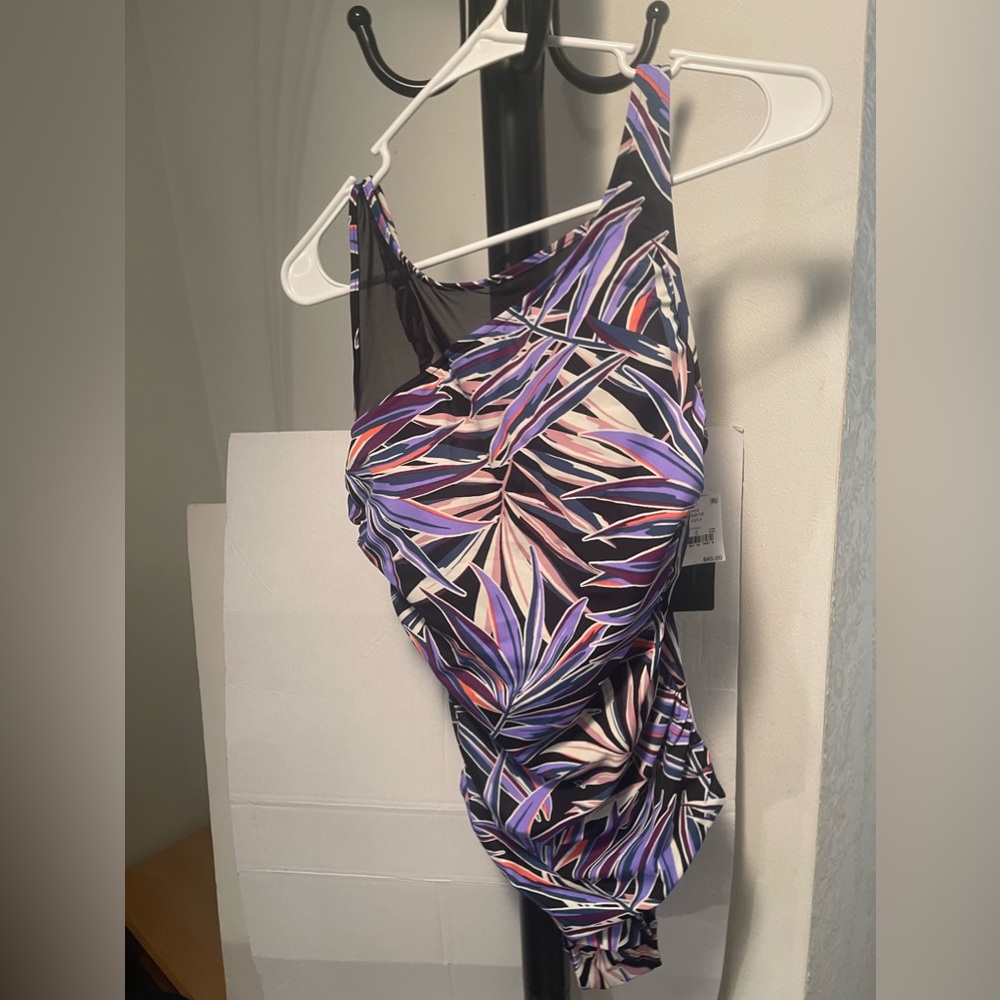 Women’s Aqua Green Swimsuit! Beautiful sheer shoulder!